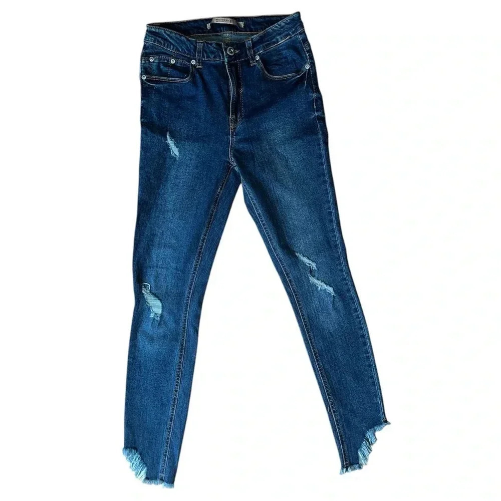 Highway Jeans Blue Denim Skinny Leg Frayed Leg Seam Style VD91040HJDZ-LA  Size 5